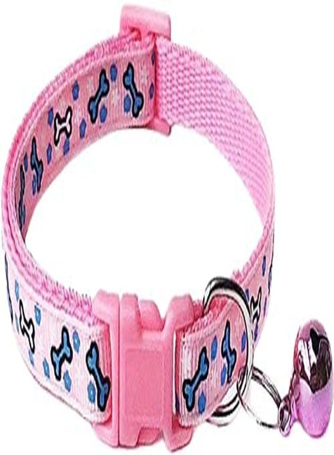Pups&Pets Cat Collars Cute Bow-tie and Fancy Bone Printed Collar with Bell, Safety Identification Collars for Puppy, Kitten and Small Pets Pack of 2 (Pink Color) - Image 3